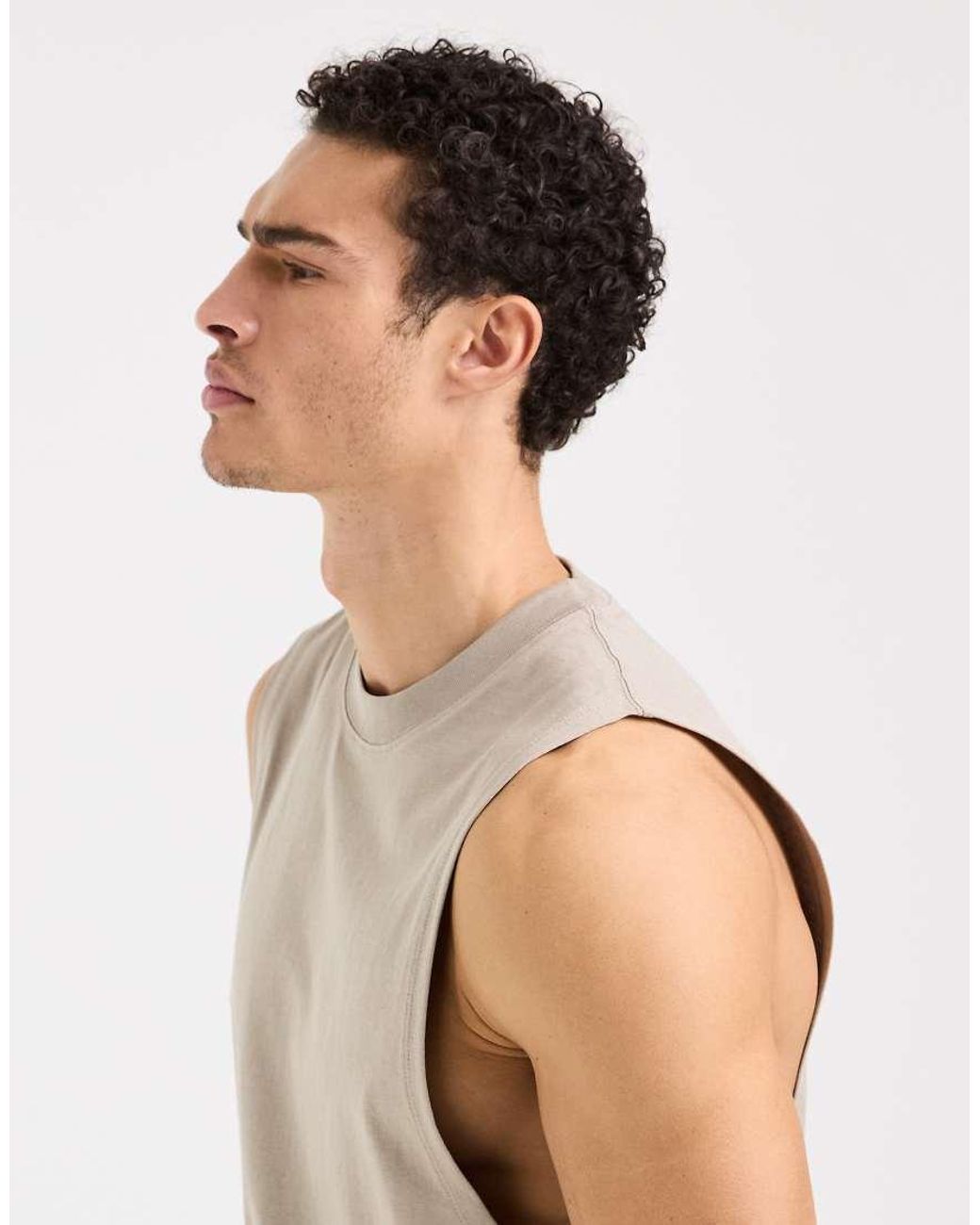 4505 Natural Icon Cotton Drop Armhole Training Vest With Quick Dry Finish for men