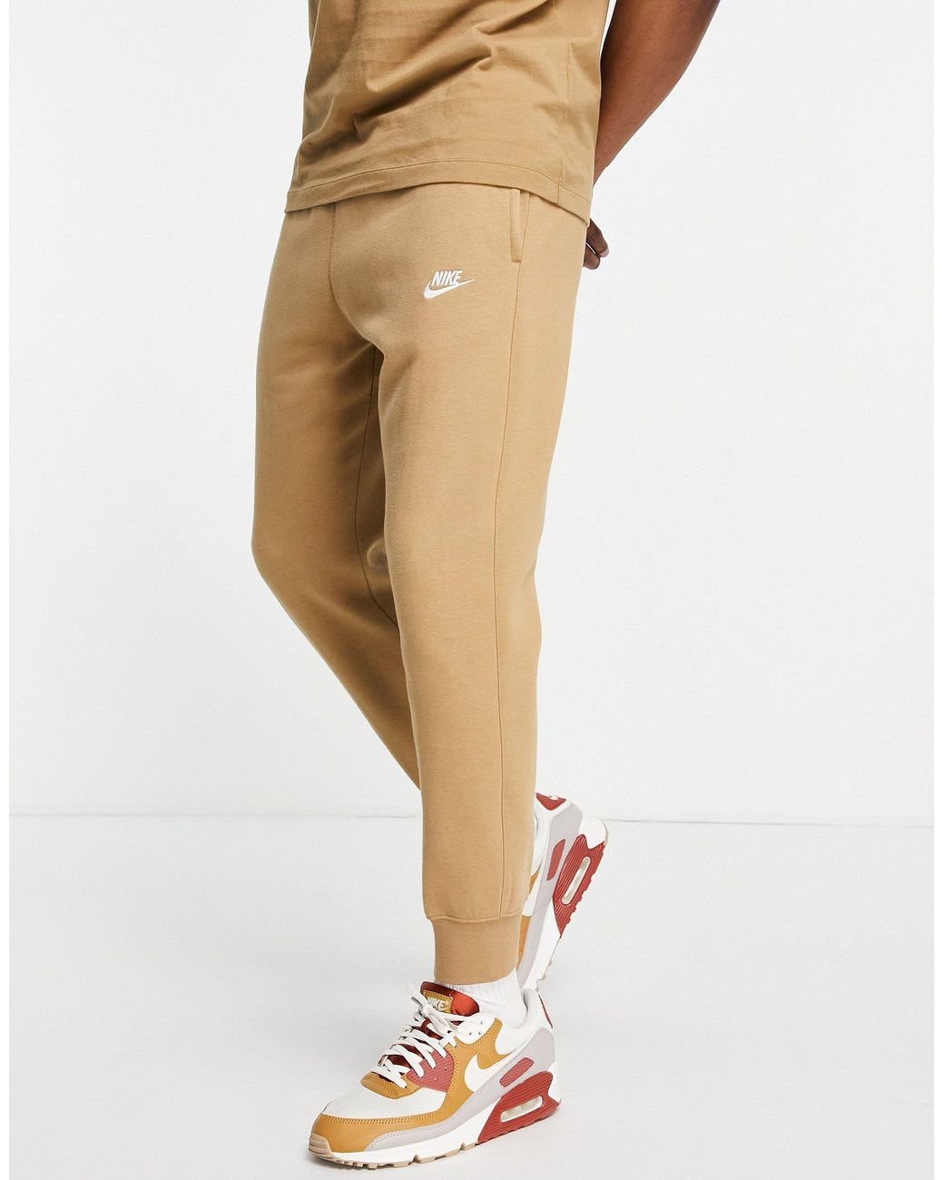 Nike Club Cuffed Sweatpants in Brown for Men | Lyst