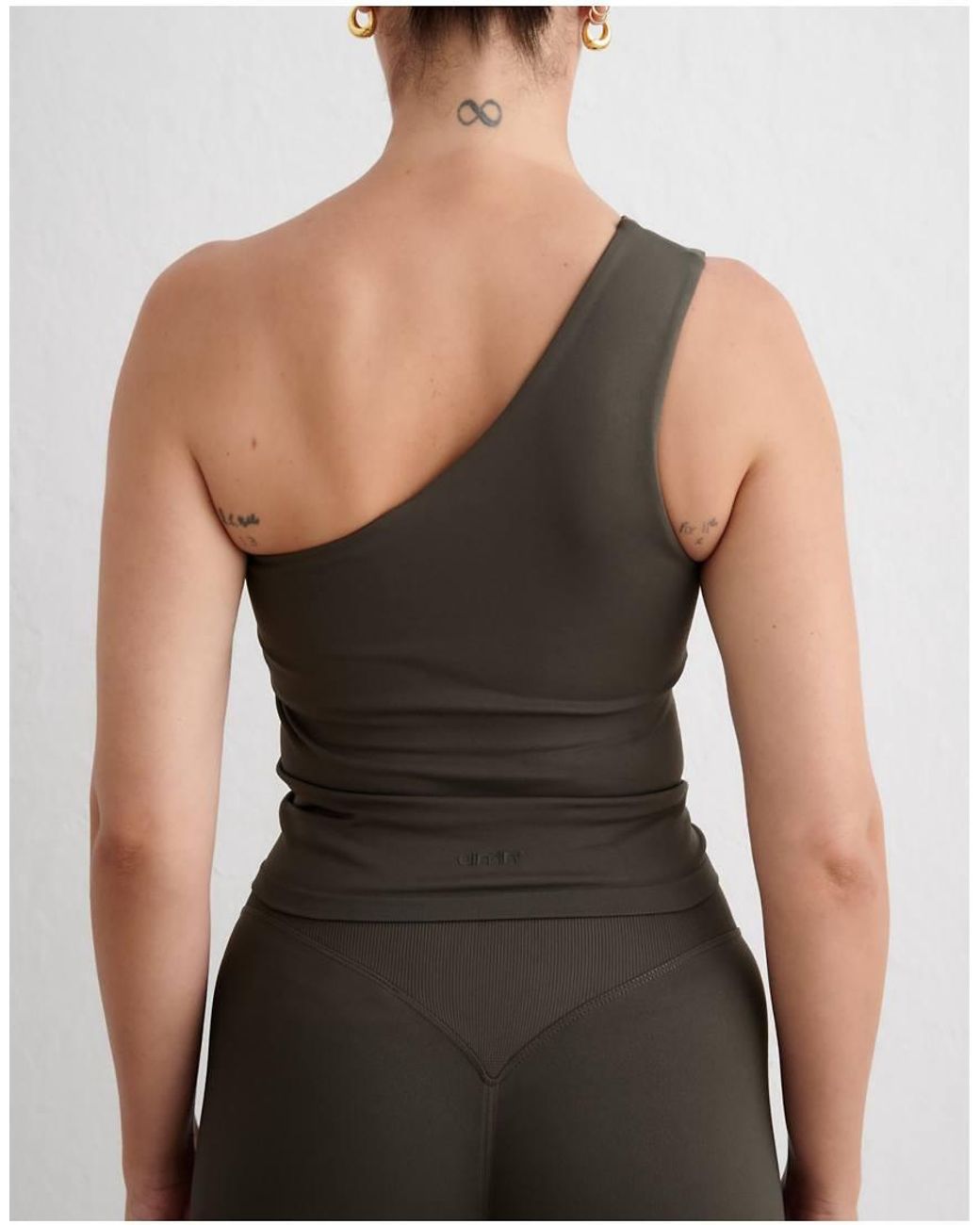 Aim'n Green Dark Ivy Shape Seamless One Shoulder Bralette