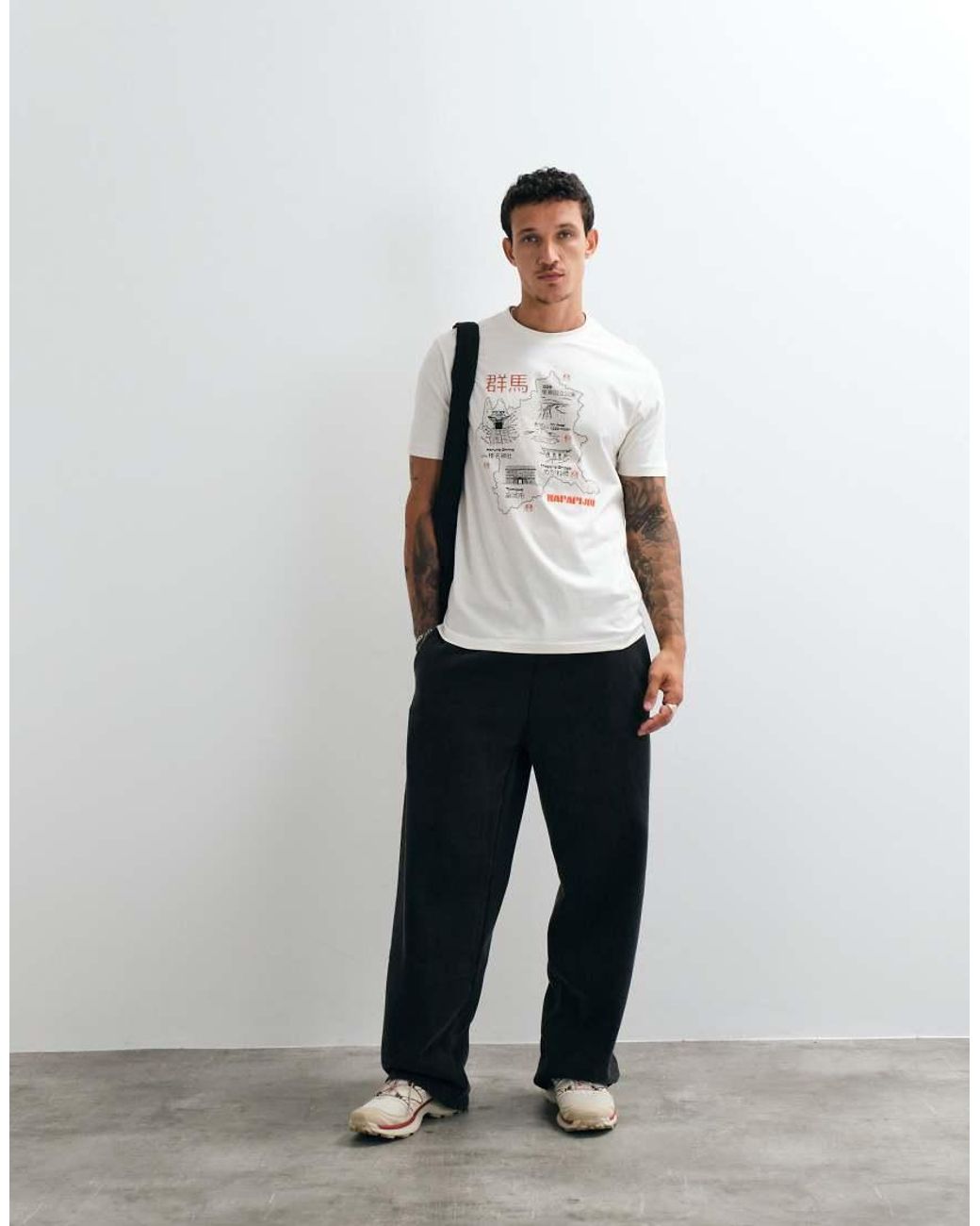 Napapijri White Map T-shirt for men