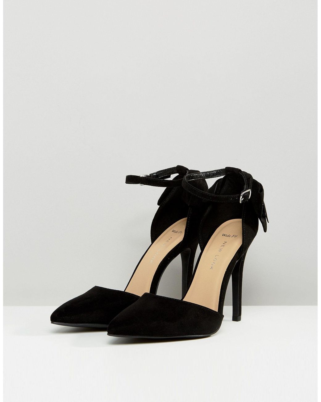 New Look New Look Bow Back Pointed Heeled Shoes in Black Lyst UK