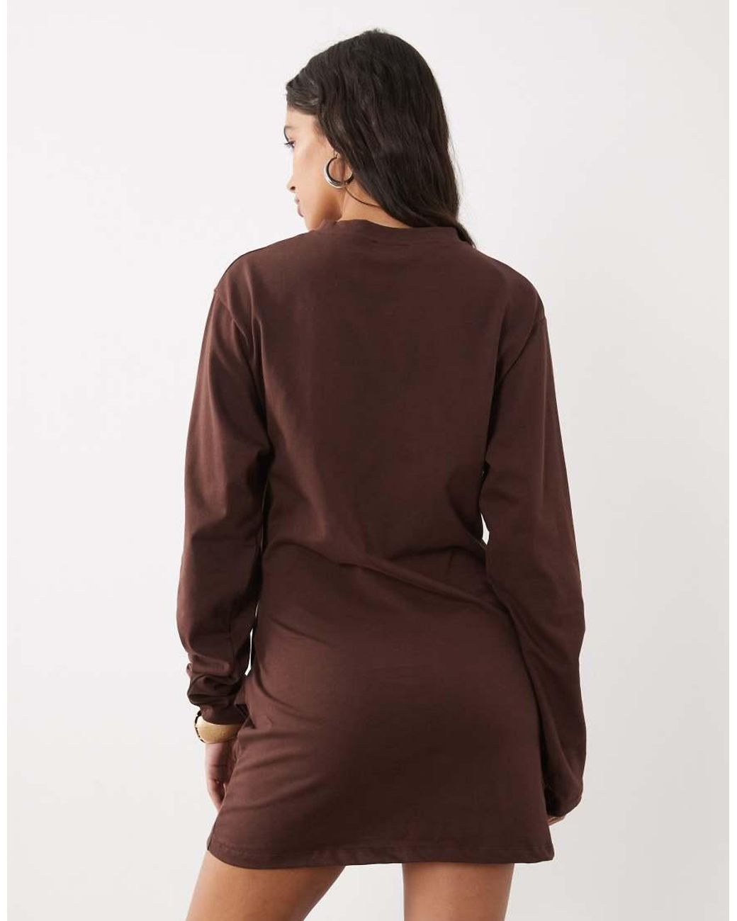 ASOS Brown Sarong T-shirt Dress