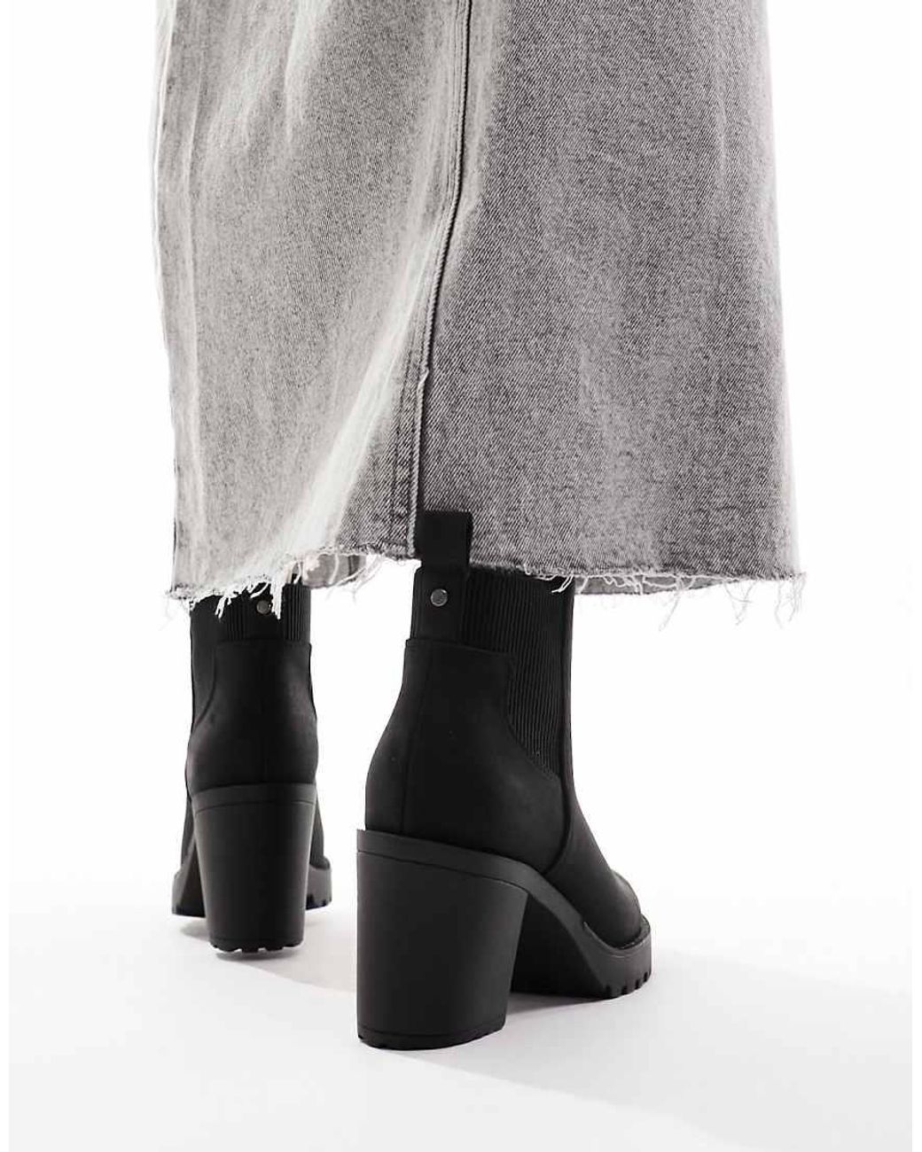 ONLY Black Faux Leather Heeled Boot