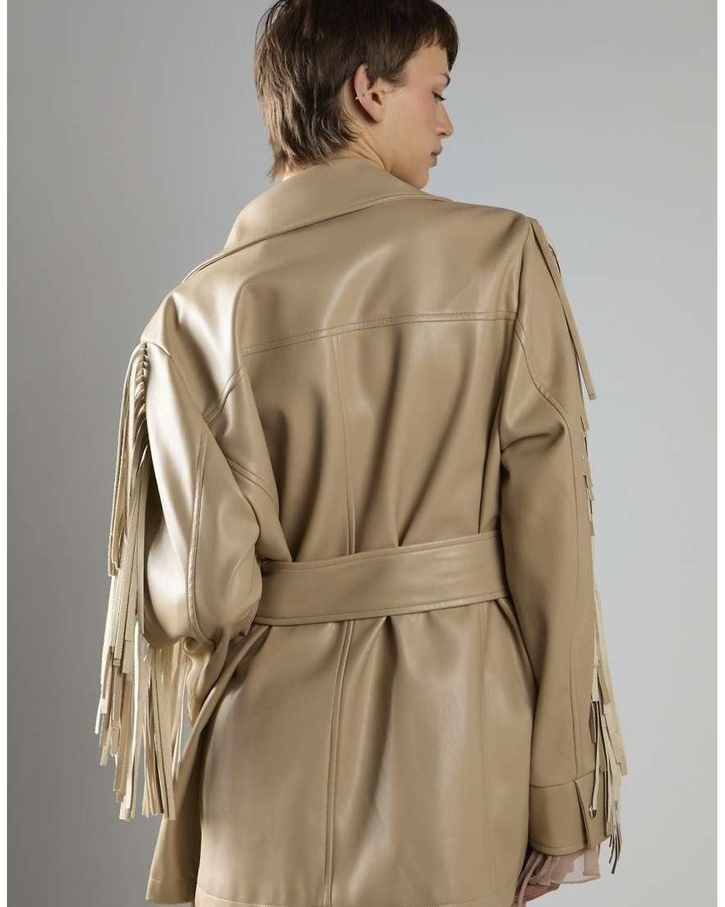 Glamorous Brown Belted Fringe Longline Jacket