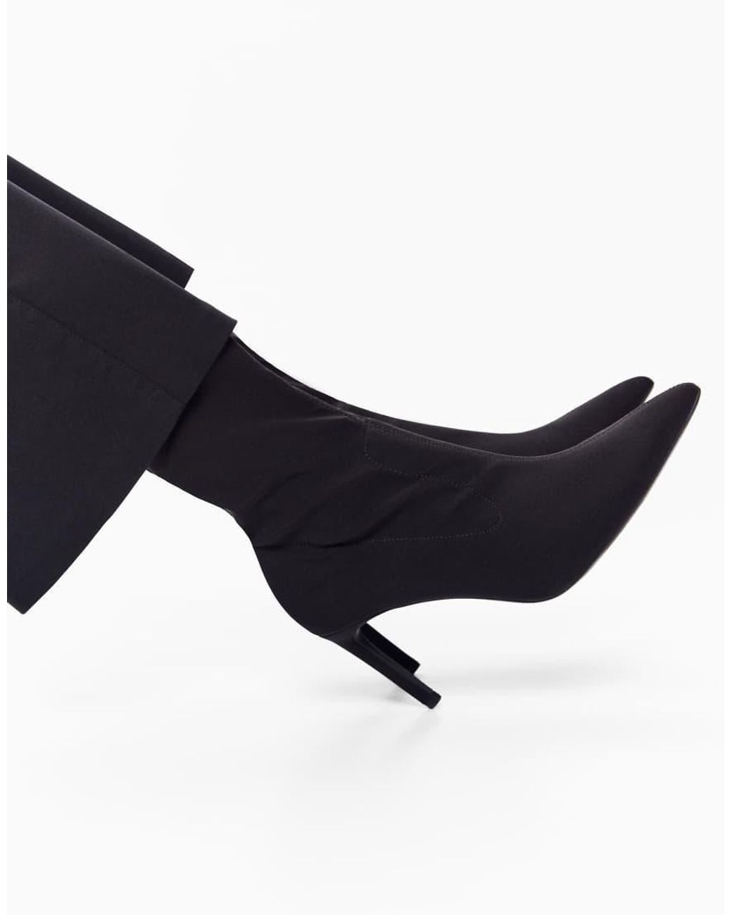 Bershka Black Fitted High-heel Ankle Boots