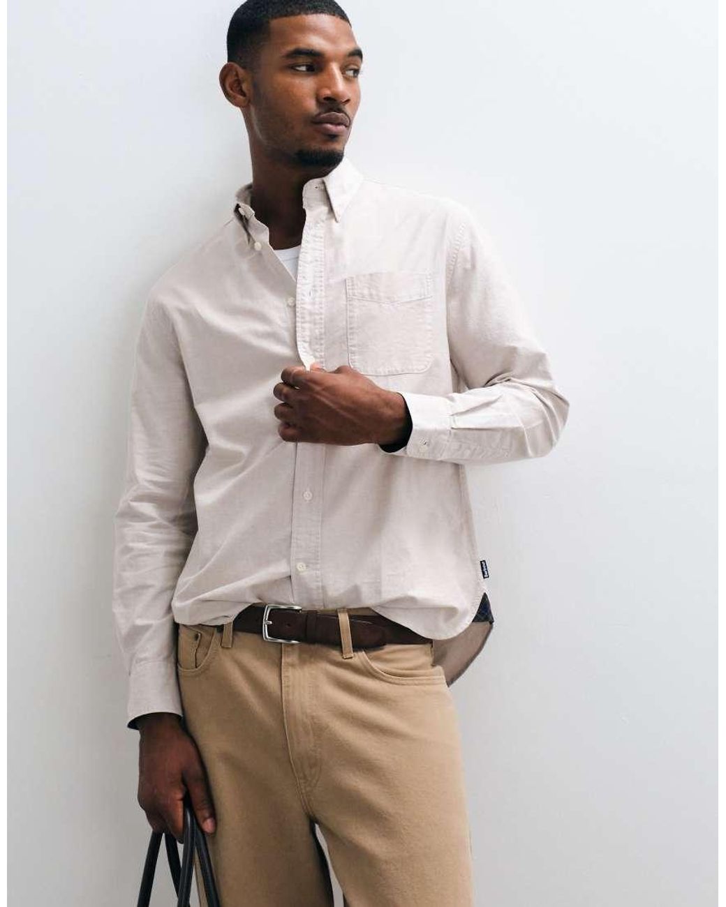Barbour Natural Authentic Oxford Long Sleeve Shirt for men