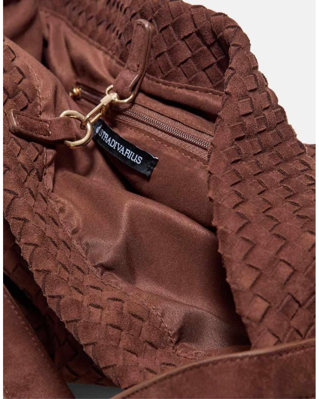 Stradivarius Brown Braided Shoulder Bag