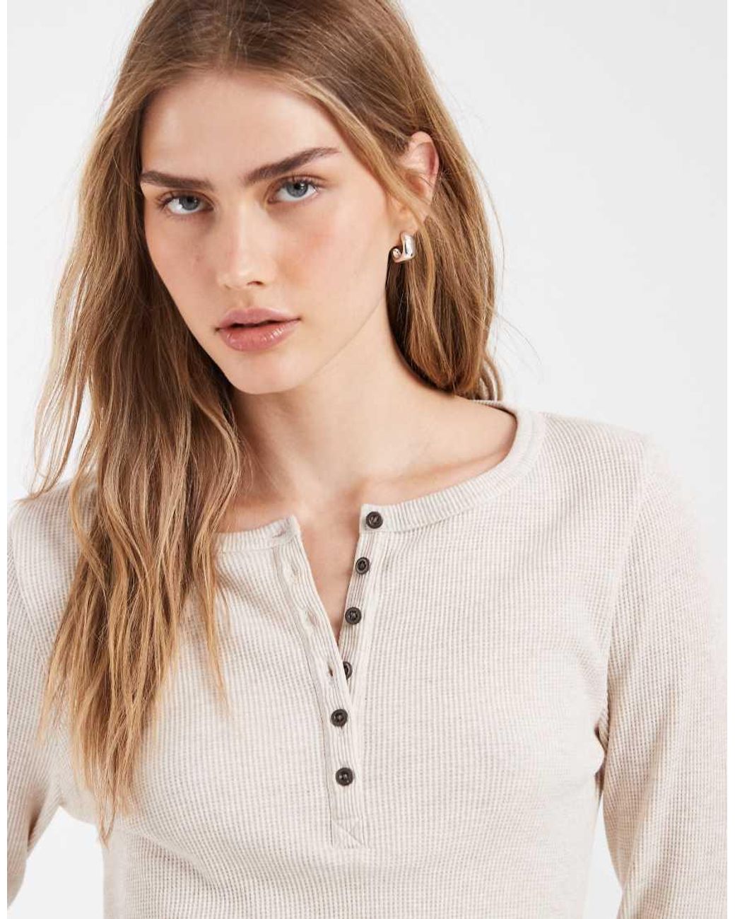 Levi's White Rooney Waffle Henley Jumper