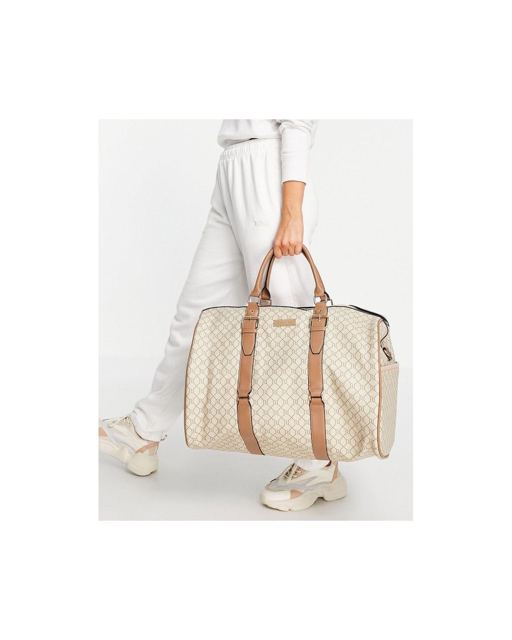 River Island Monogram Oversized Barrel Weekend Bag | Lyst