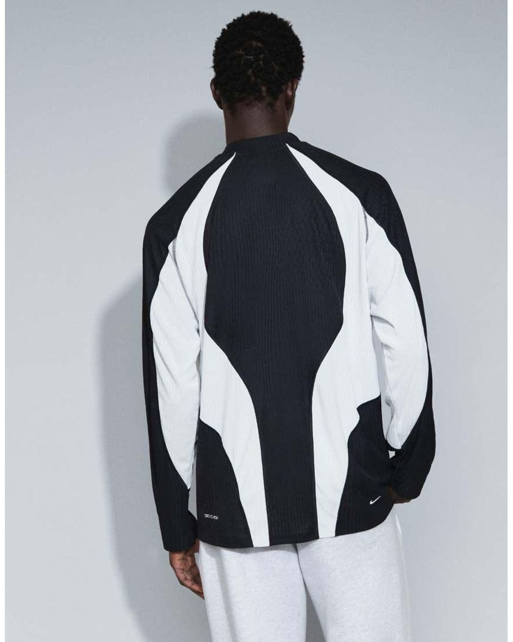 Nike Blue Tech Swoosh Logo Long Sleeve Top for men