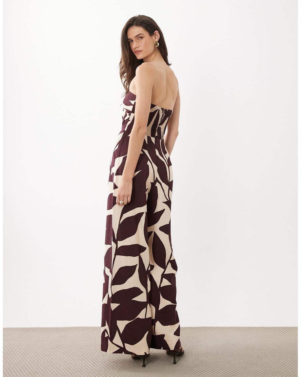 Mango Brown Off Shoulder Jumpsuit