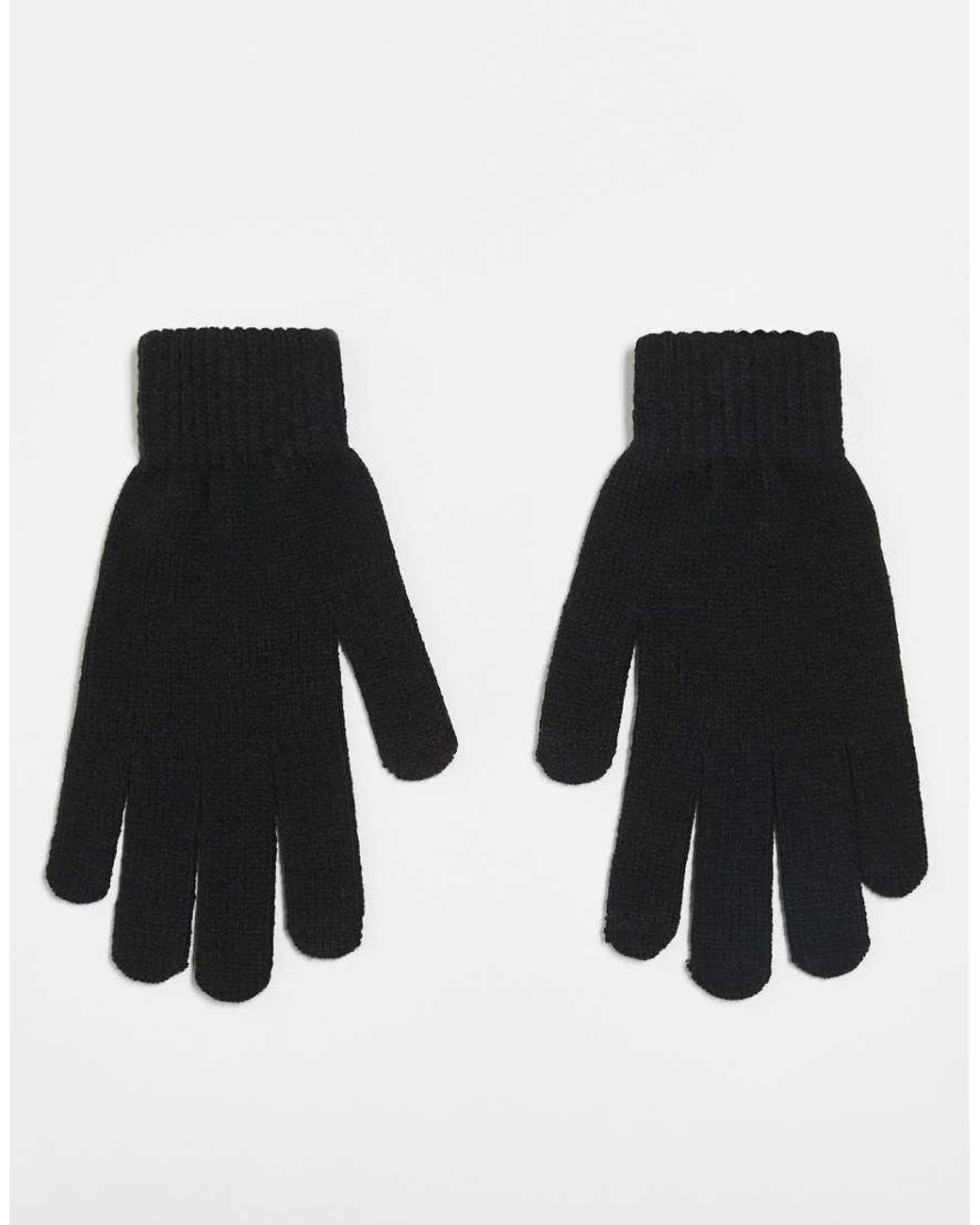 Jack & Jones Black Knitted Gloves for men