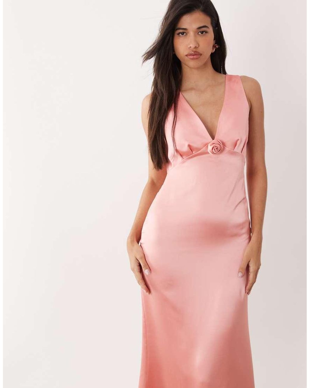 Vero Moda Pink Sleeveless Satin Maxi Dress