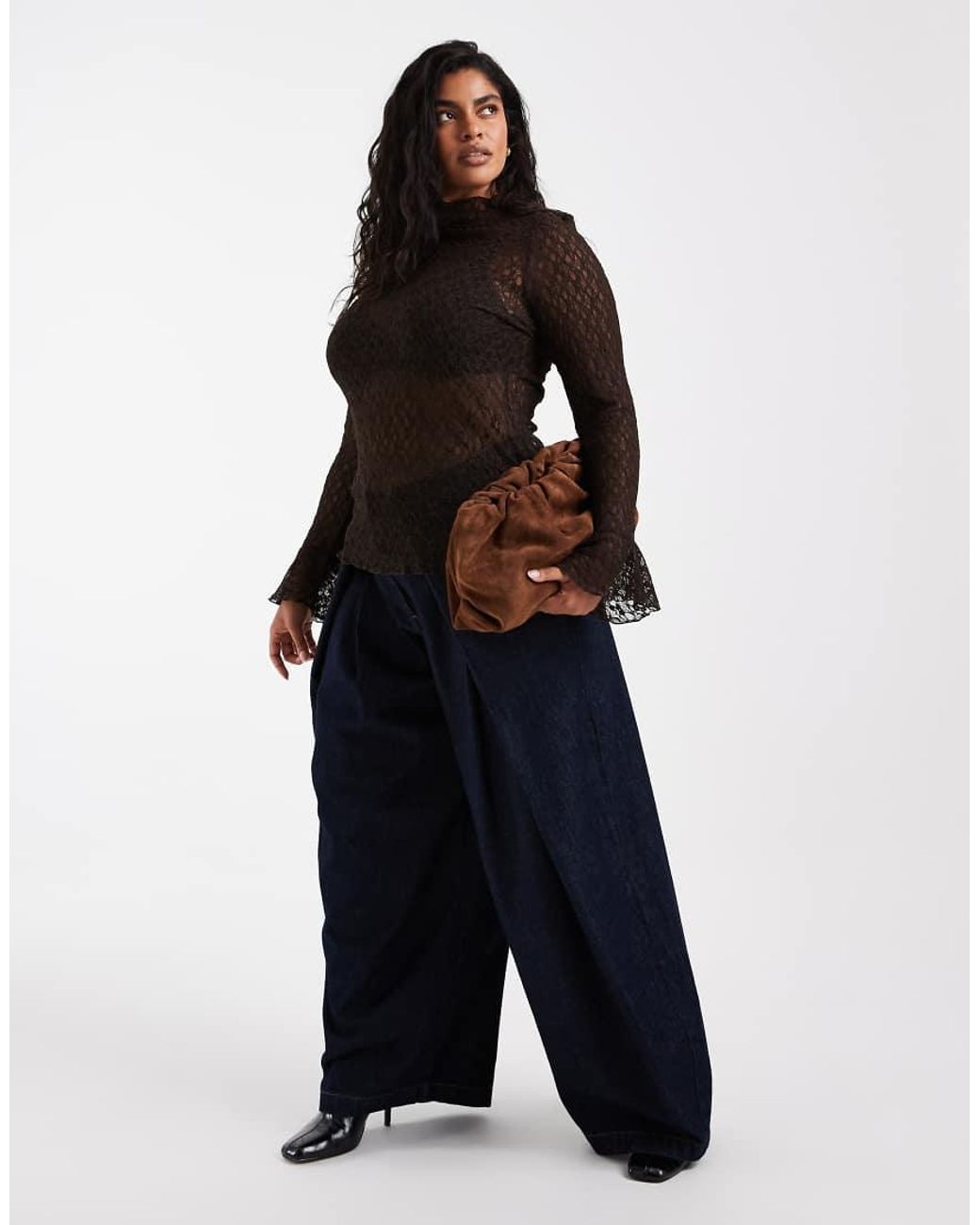 Vero Moda Black Bell Sleeve Lace Top