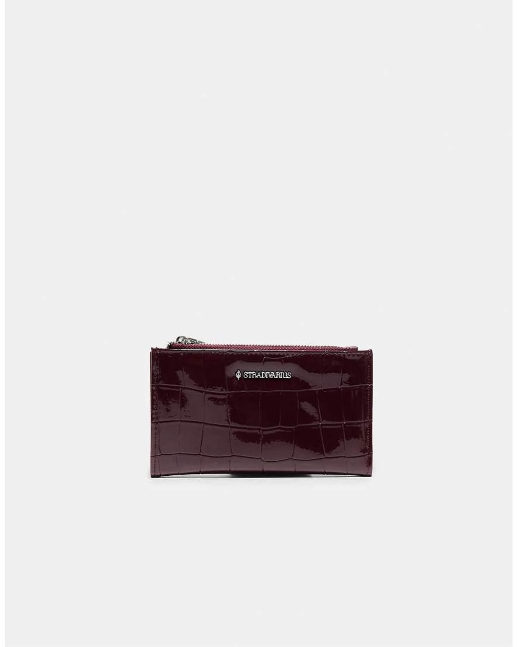 Stradivarius Purple Basic Zip-up Purse