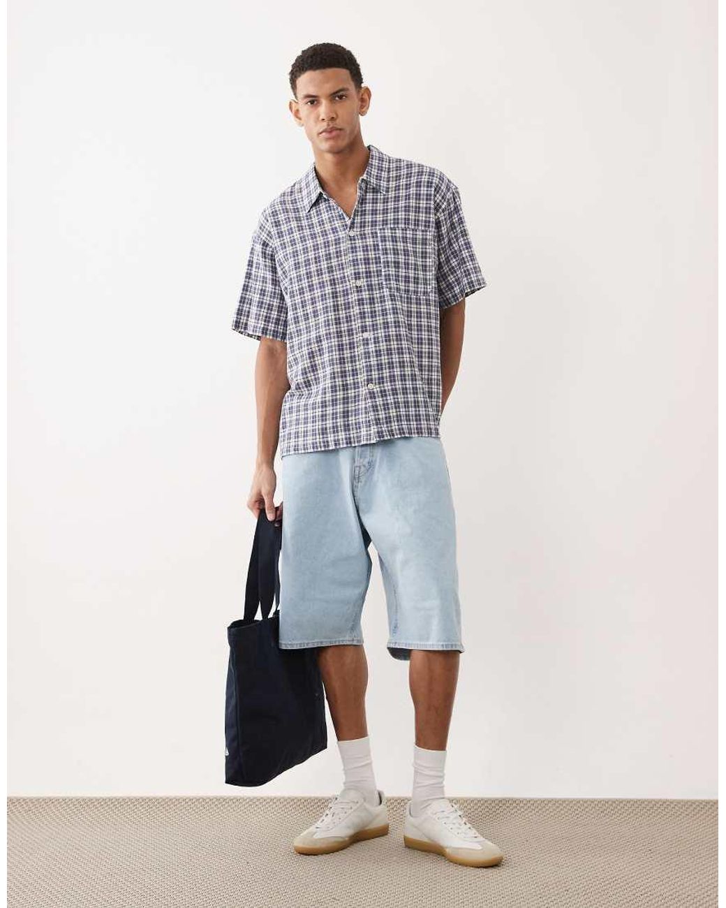 Jack & Jones Blue Ron baggy Fit Denim Jorts for men
