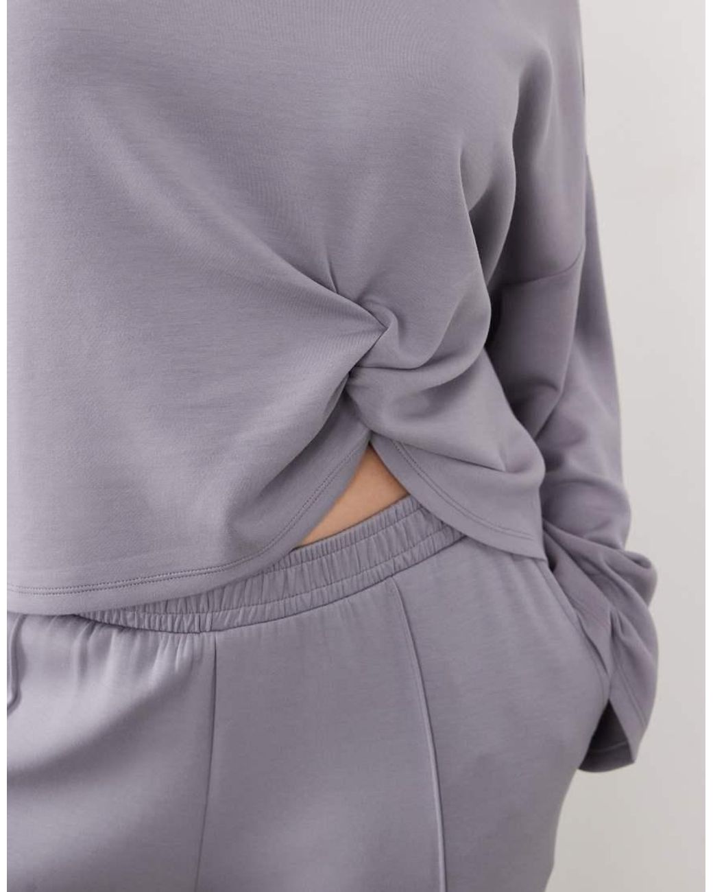 ASOS Black Asos Design Curve Cupro Twist Front Sweatshirt
