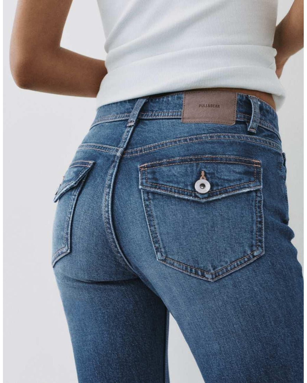 Pull&Bear Blue Low-Rise Boot-Cut Jeans