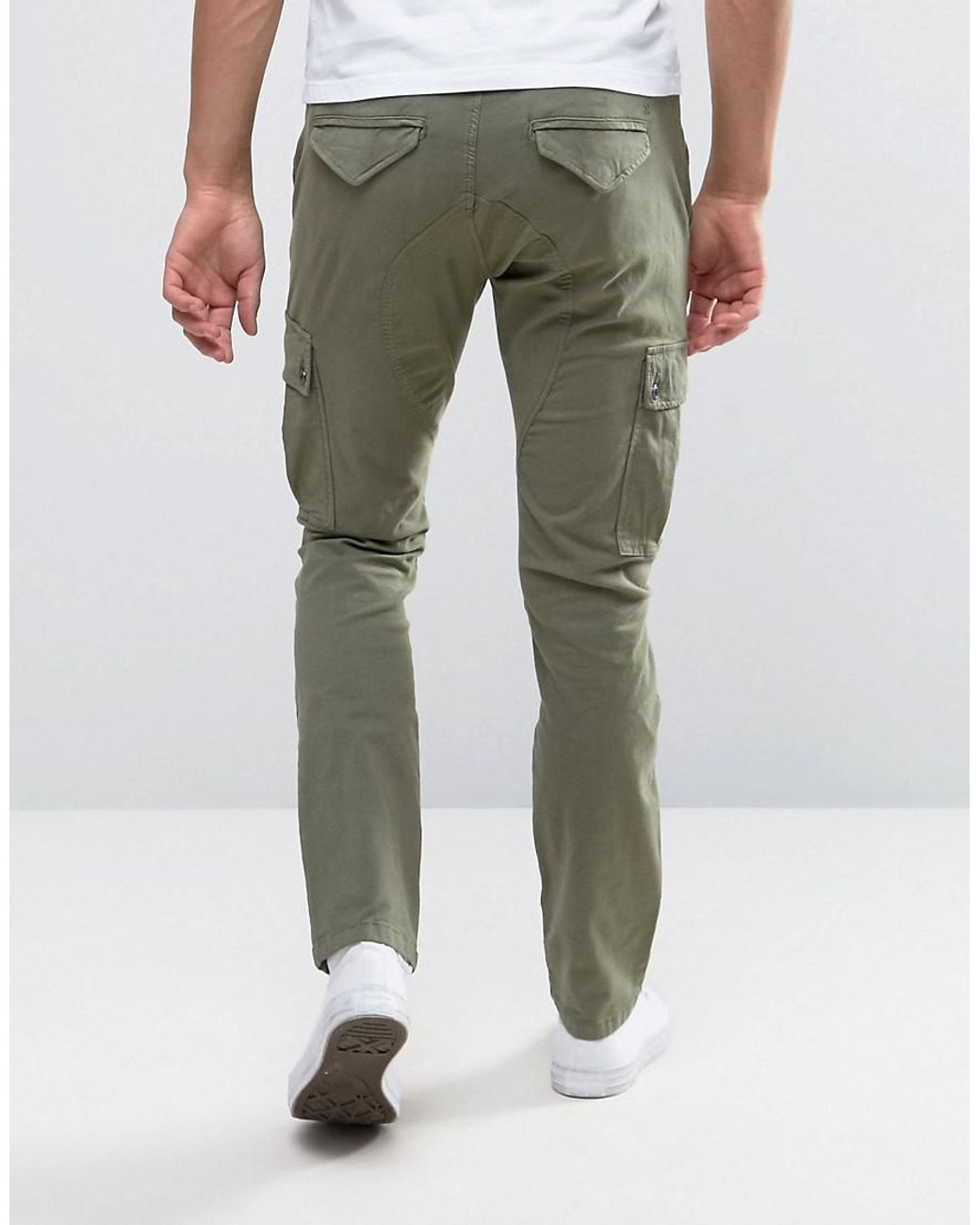 SELECTED Slim Fit Cargo Pant in Green for Men | Lyst