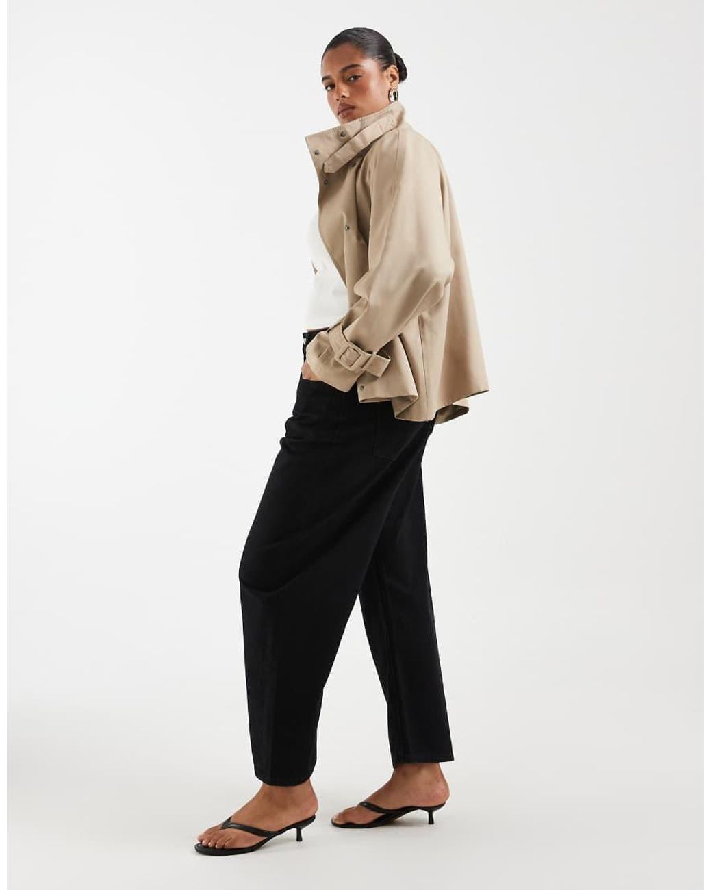 ASOS Black Asos Design Curve Slim Barrel Jean