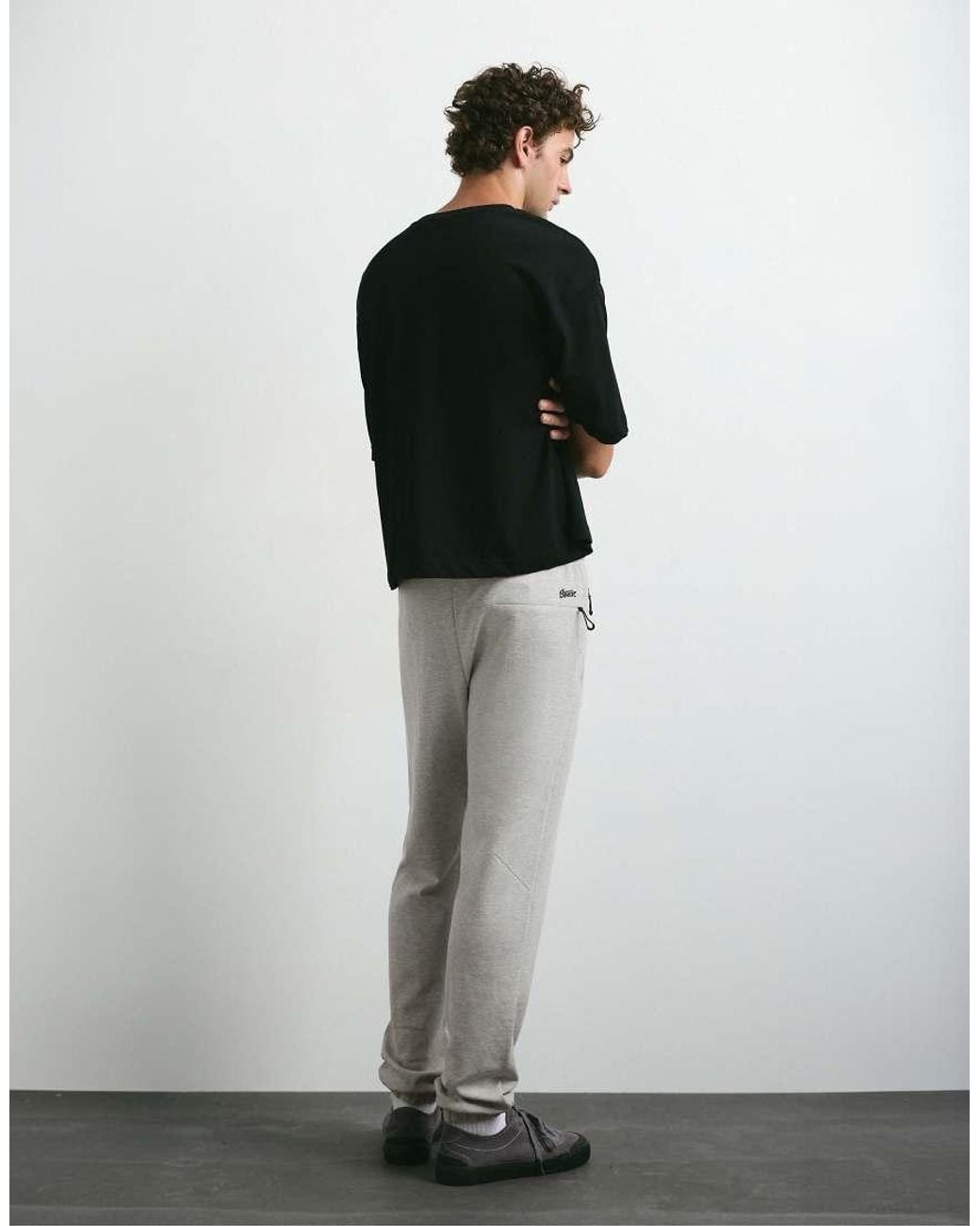 Pull&Bear Gray Stwd Technical joggers for men