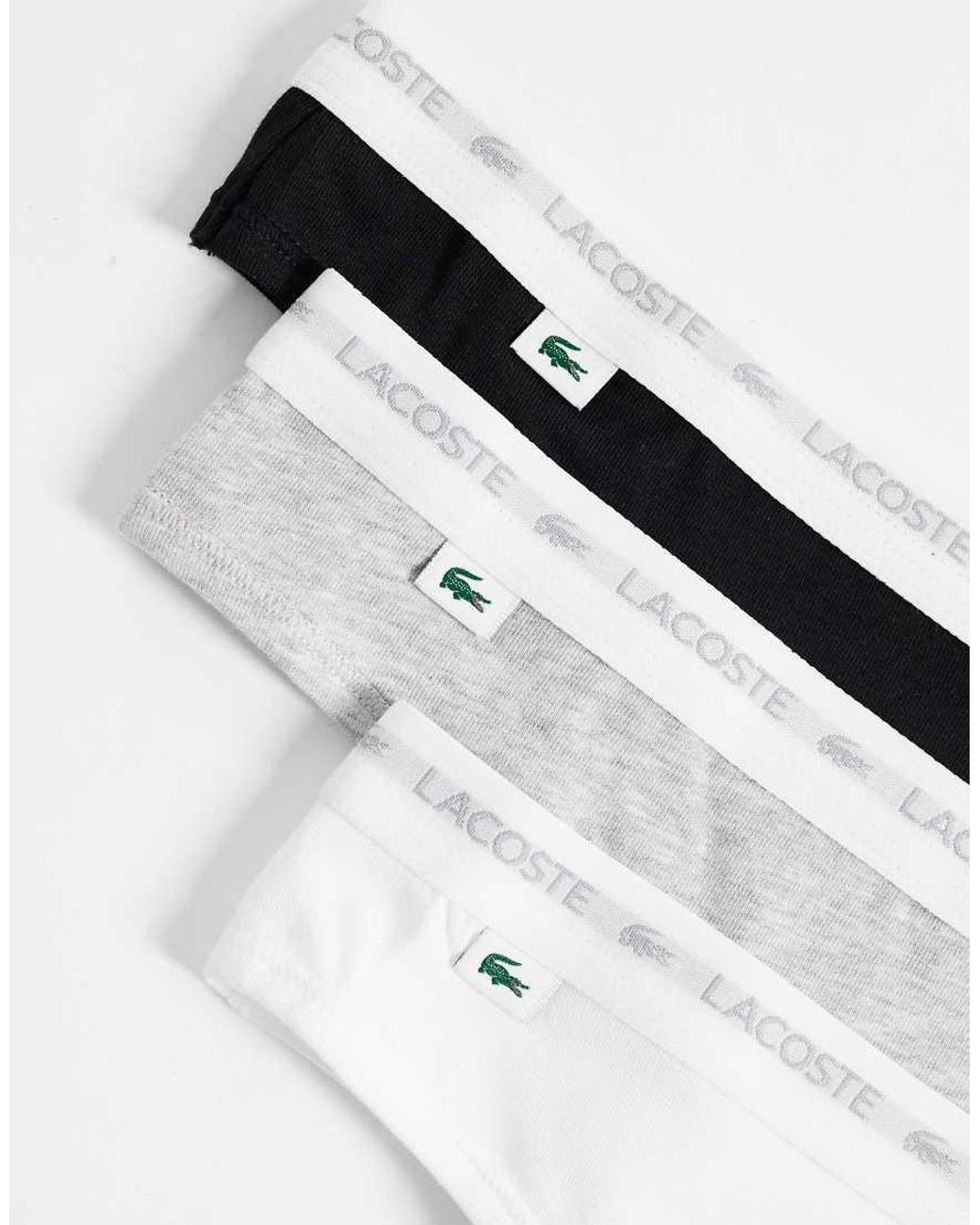 Lacoste Multicolor 3 Pack Stretch Cotton Thongs