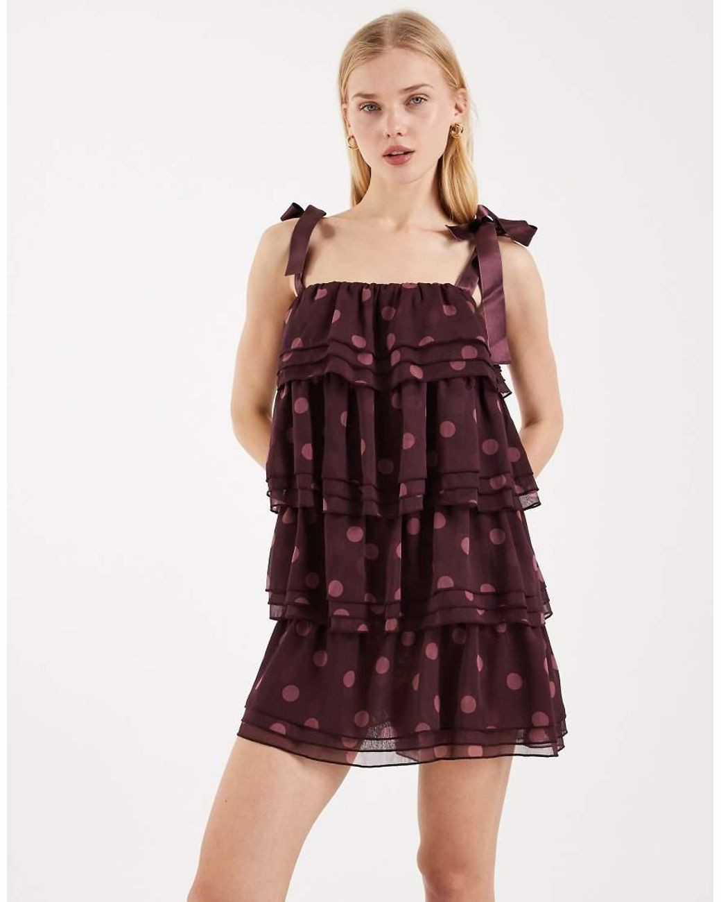 Miss Selfridge Pink Tiered Ruffle Mini Dress