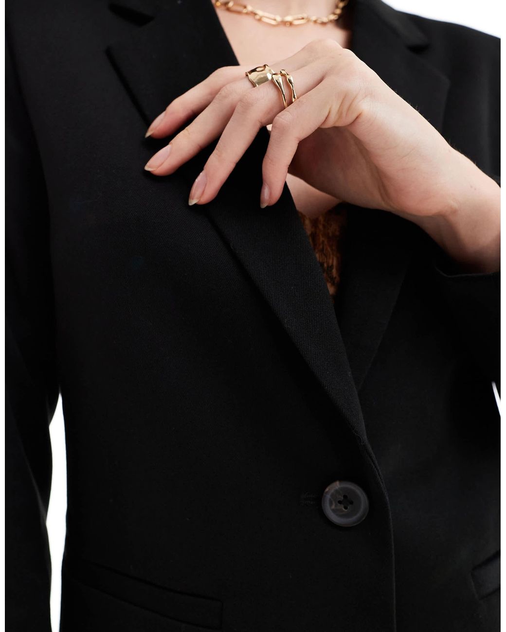 Object Black One Button Blazer