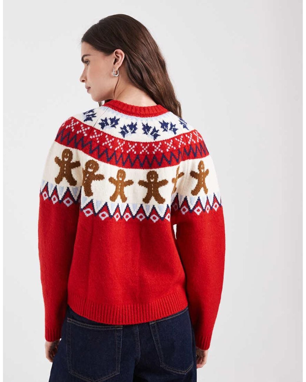 ASOS Red Christmas Gingerbread Cardigan