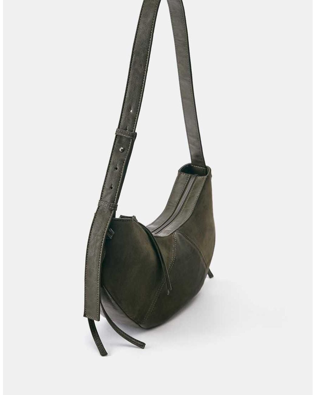 Pull&Bear Gray Mixed-material Crossbody Bag