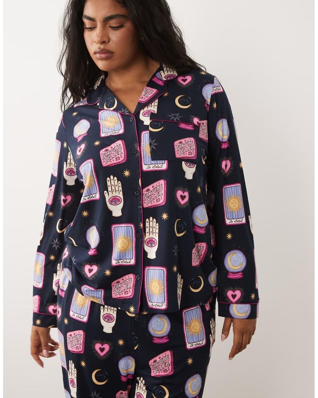 Chelsea Peers Blue Halloween Curve Long Sleeve Pyjama Set