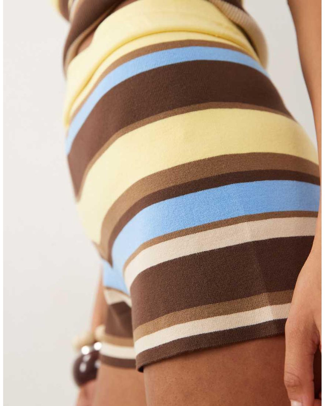 Mango Multicolor Raquel Knitted Mini Short Co-ord