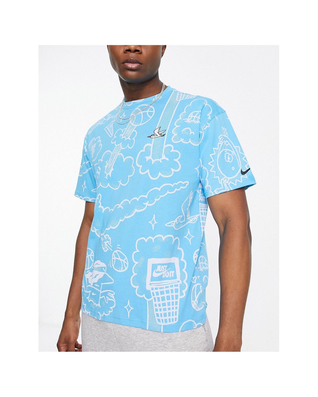 Nike Basketball All Over Print T-shirt in Blue for Men | Lyst UK