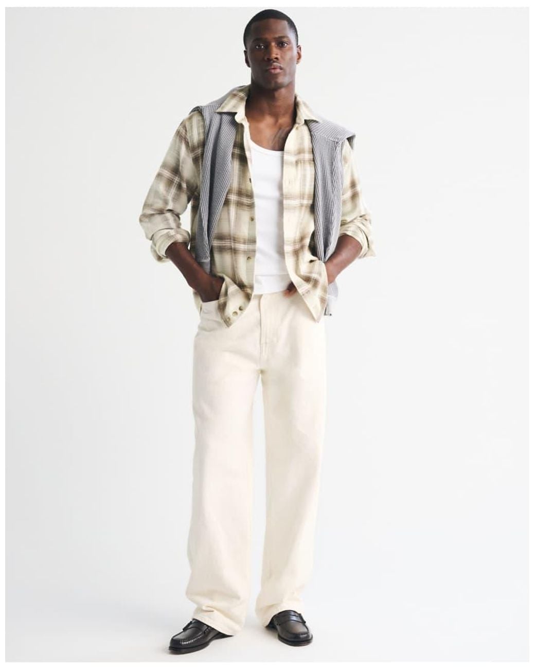 Abercrombie & Fitch Natural Vintage-Inspired Flannel Shirt for men
