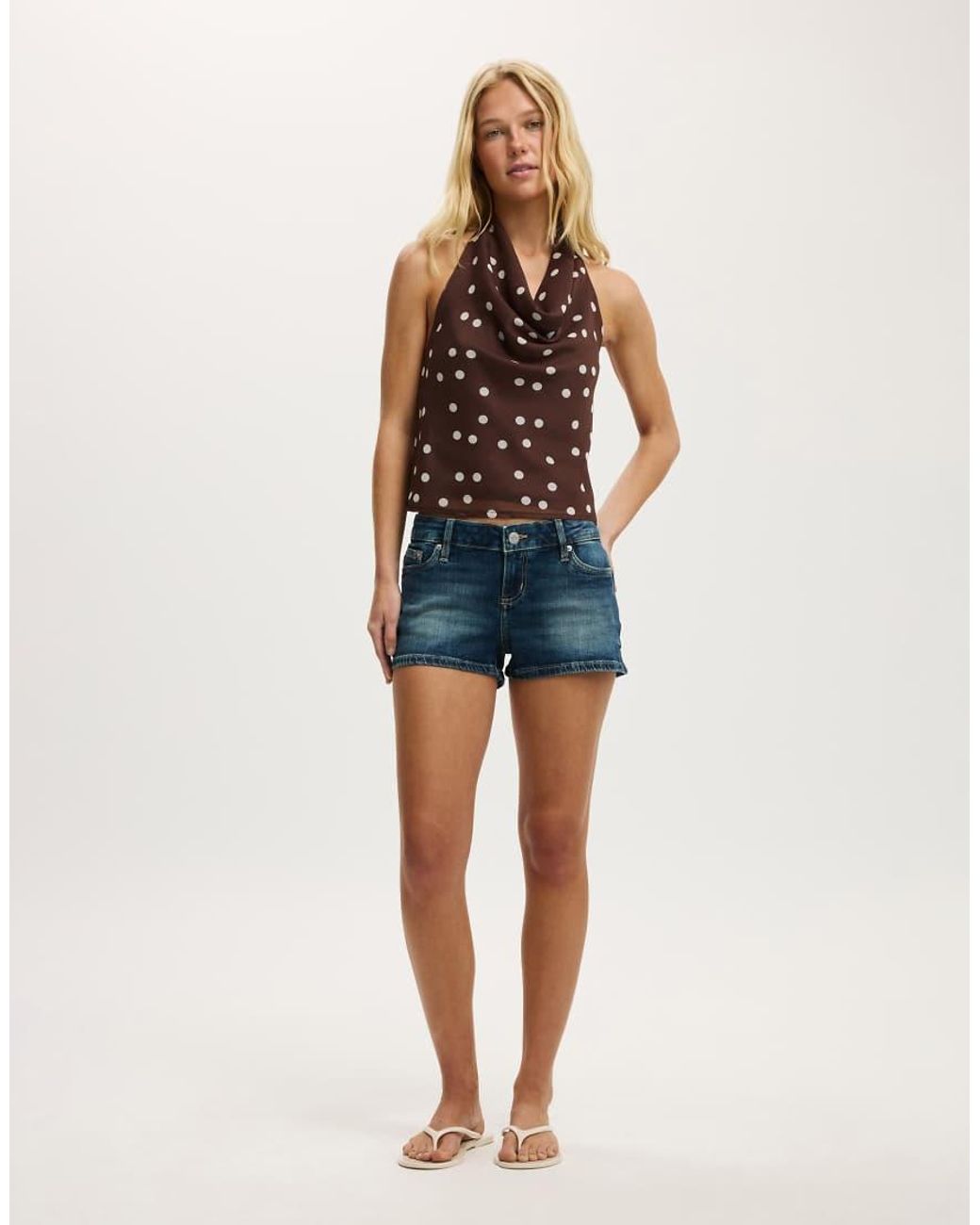 Cotton On Blue Micro Low Denim Short