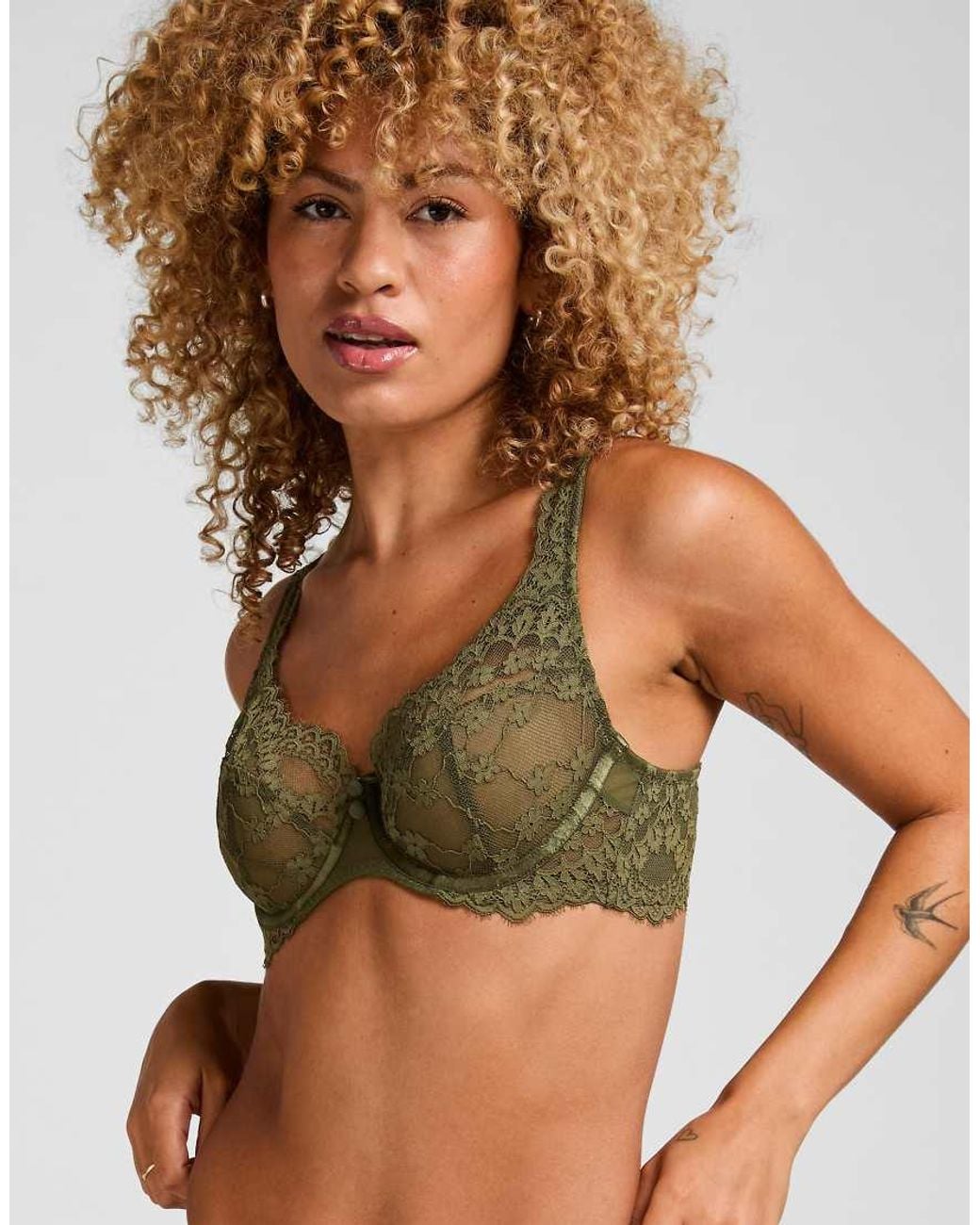 Hunkemöller Brown Daisy Non-Padded Underwired Bra