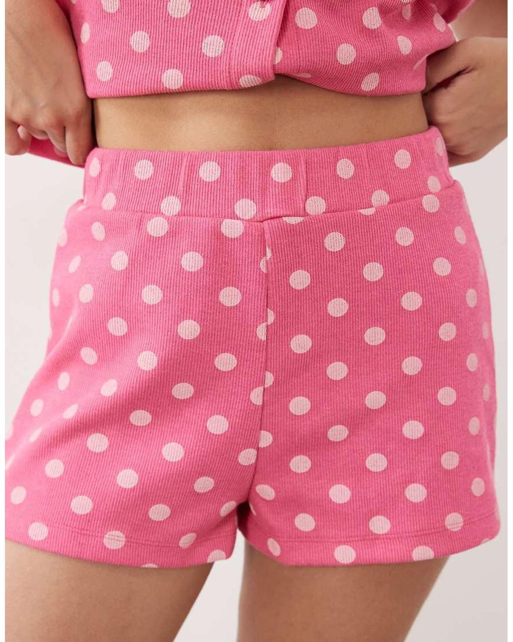 Miss Selfridge Pink Soft Rib Short