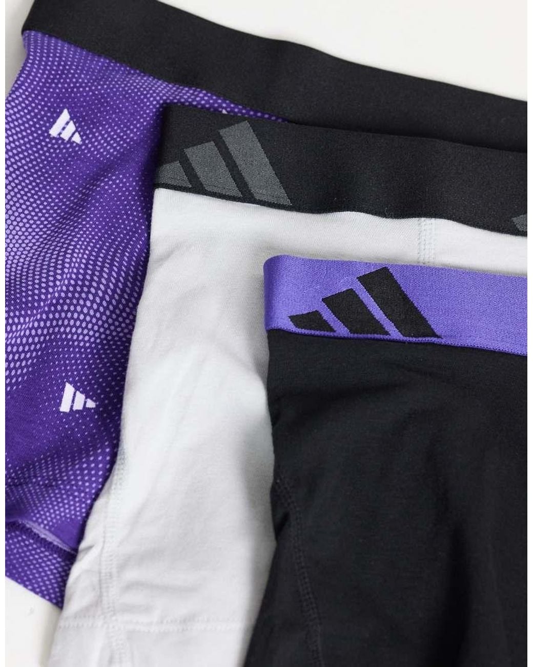 Adidas Purple Active Flex Cotton Trunks 3 Pack