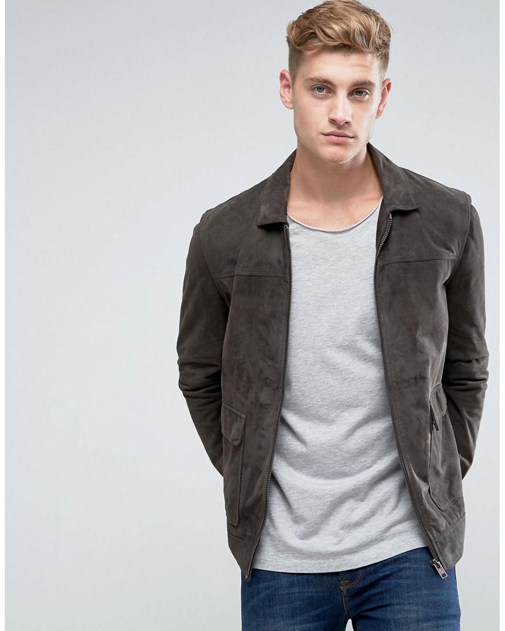 Suede worker deals jacket
