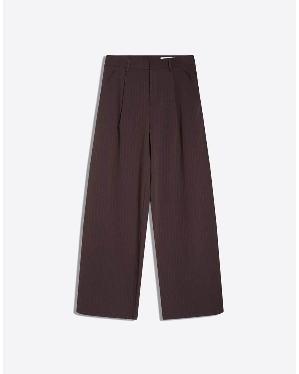 Bershka Brown Double Fabric Voluminous Trousers
