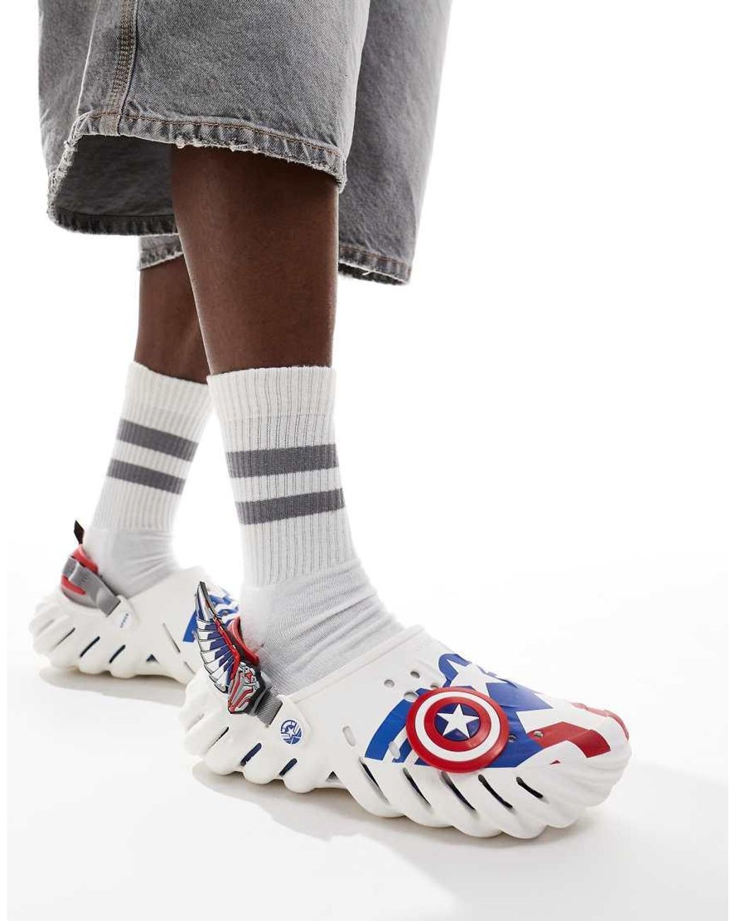 Crocs Captain America Echo Clogs in White for Men Lyst UK