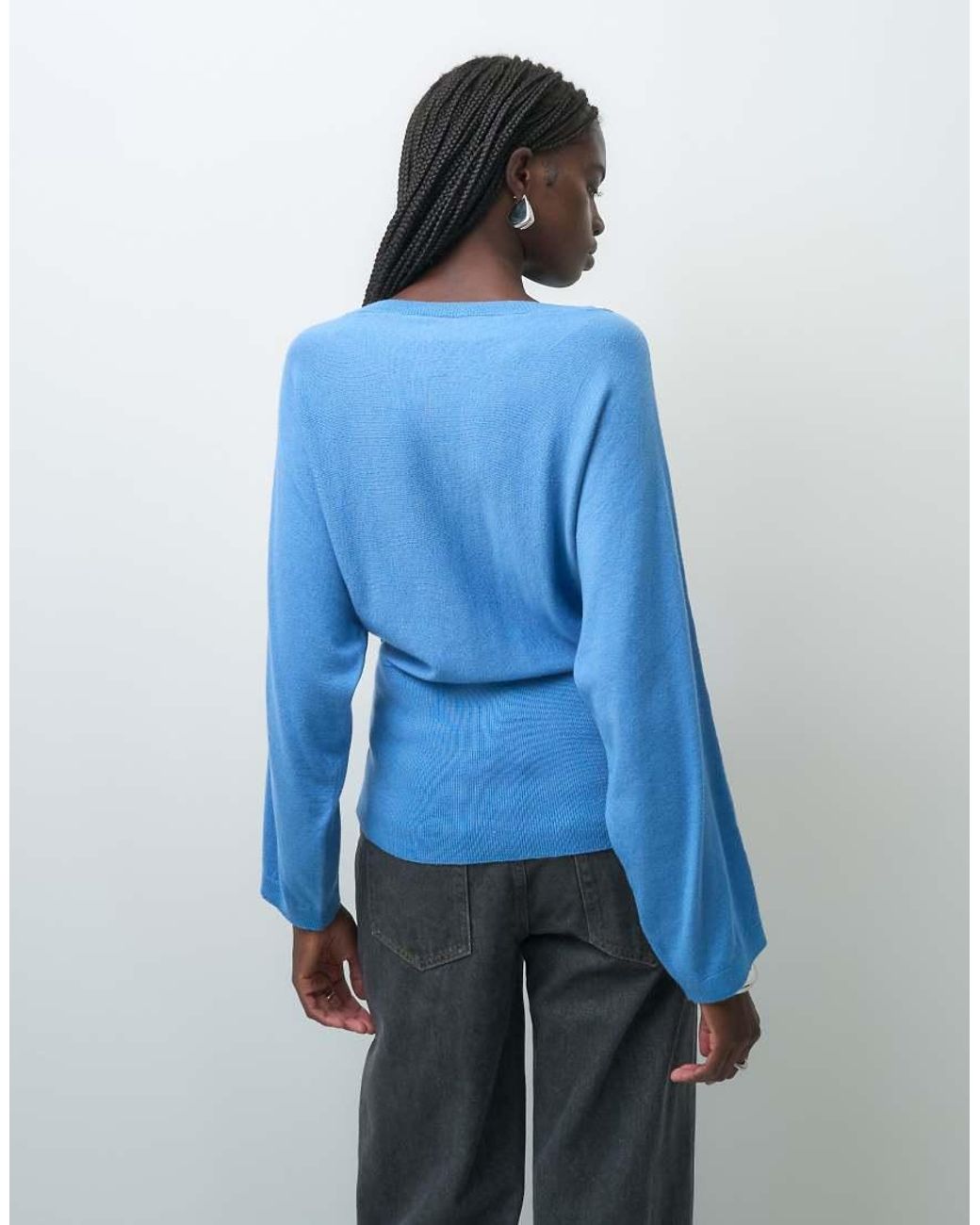 ASOS Blue Knitted Boat Neck Jumper