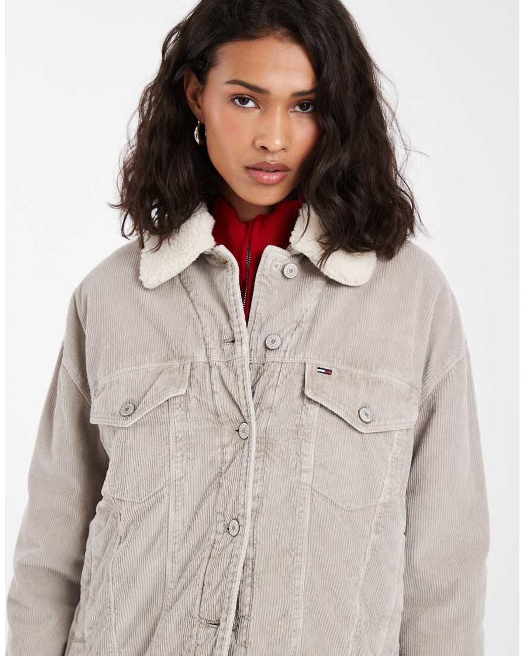 Tommy Hilfiger Gray Corduroy Trucker Jacket
