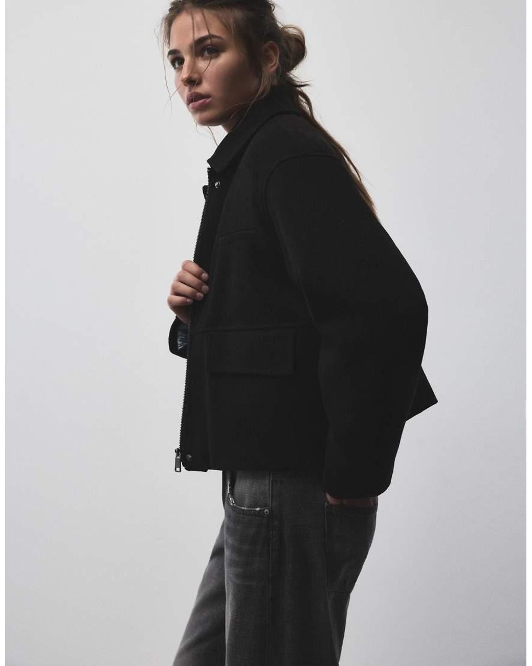 Pull&Bear Vilten Jack in het Black