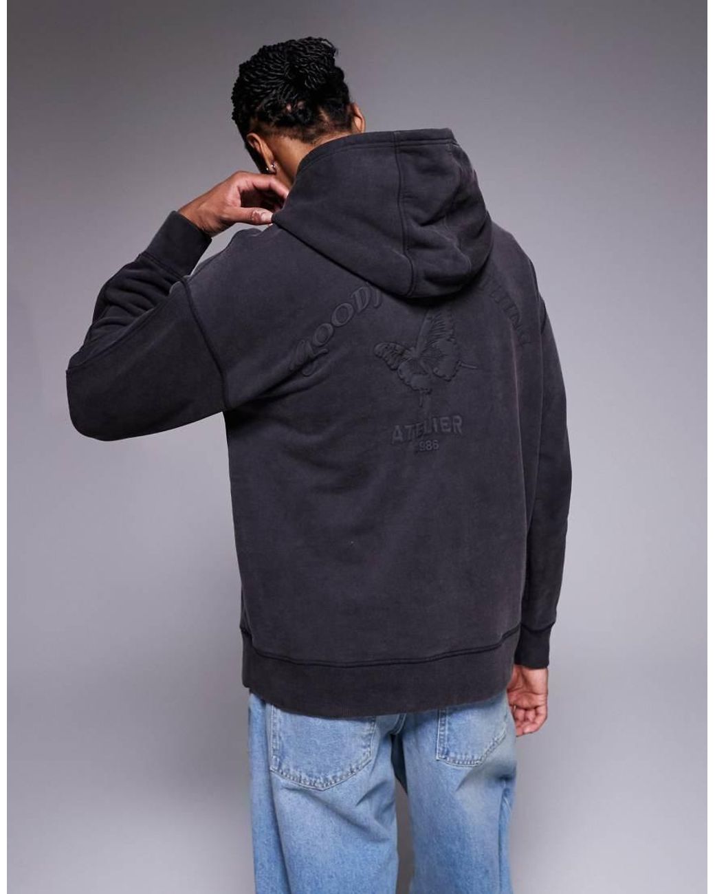 Good For Nothing Blue Oversized Pullover Hoodie for men