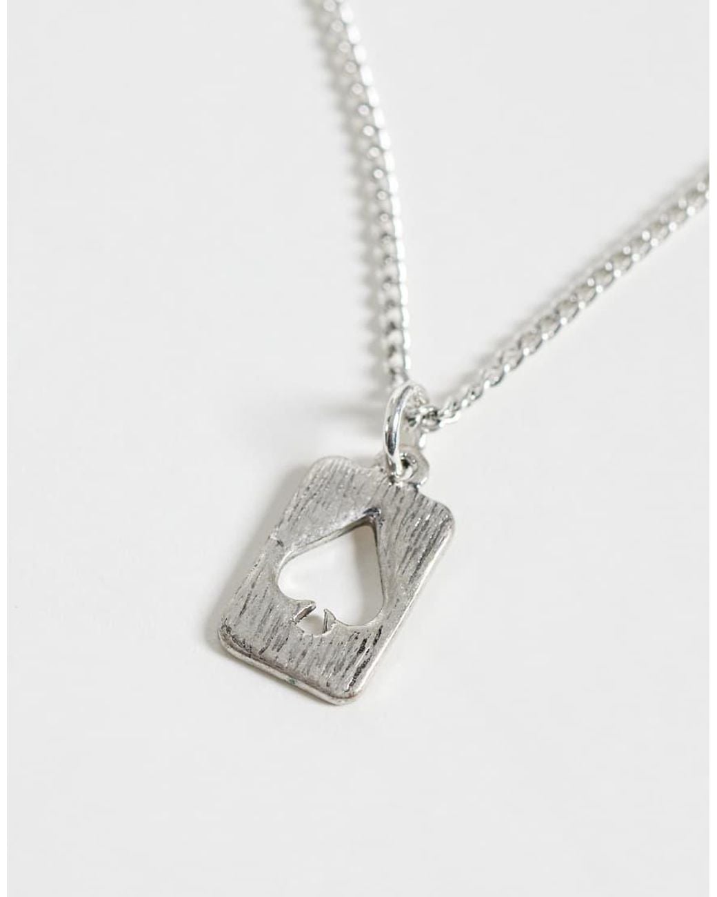 ASOS White Ace Of Spades Playing Card Pendant Necklace for men