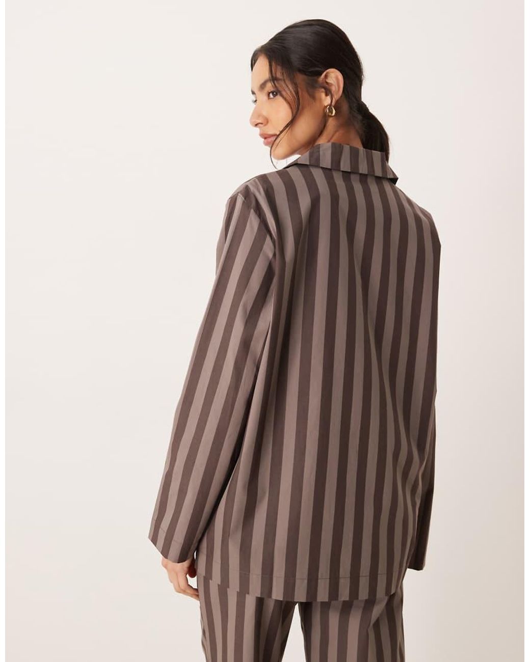Mango Brown Pyjama Shirt Co-ord