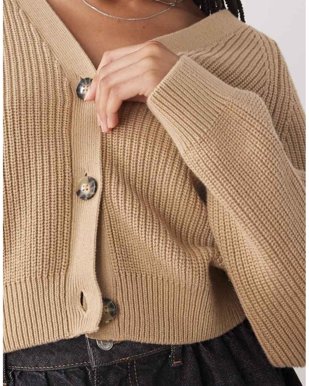 Monki Natural Knitted Cardigan