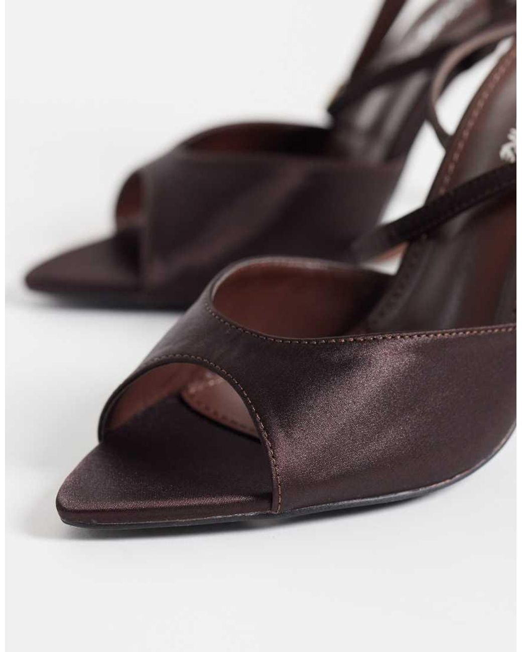 Public Desire White Peep Toe Heeled Sandals