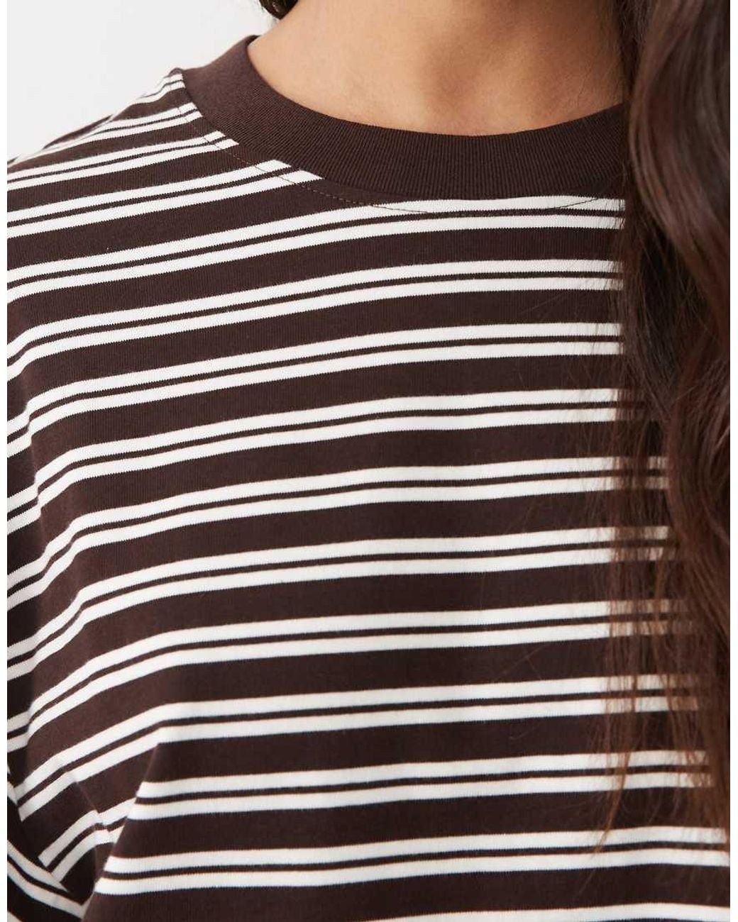 Gina Tricot Brown Long Sleeve Relaxed Fit Long Sleeve Tee